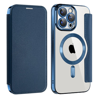 Etui MagSafe do Apple iPhone 15 Pro Max, Techsuit, SmartMag Book, Niebieskie