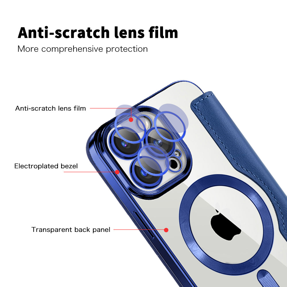 Etui MagSafe do Apple iPhone 15 Pro Max, Techsuit, SmartMag Book, Niebieskie
