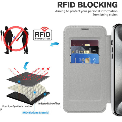 Etui MagSafe do Apple iPhone 15 Pro Max, Techsuit, SmartMag Book, Szary