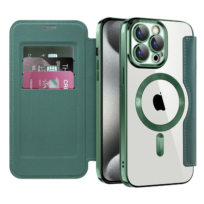 Etui MagSafe dla Apple iPhone 15 Pro Max, Techsuit, SmartMag Book, Zielony
