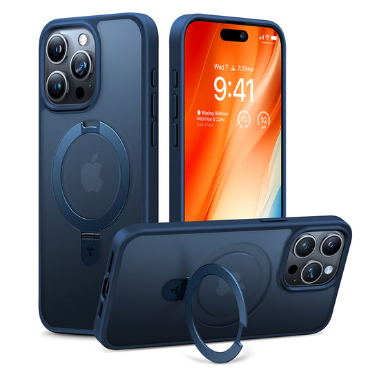 Etui MagSafe dla Apple iPhone 15 Pro Max, Torras, Ostand, Granatowy