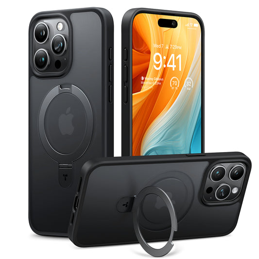 Etui MagSafe dla Apple iPhone 15 Pro Max, Torras, Ostand, Czarne