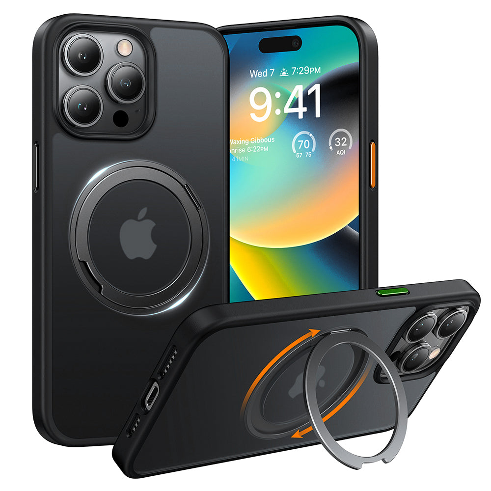 Etui MagSafe dla Apple iPhone 15 Pro Max, Torras, Ostand Pro, Czarne