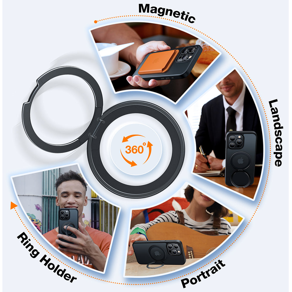 Etui MagSafe dla Apple iPhone 15 Pro Max, Torras, Ostand Pro, Czarne