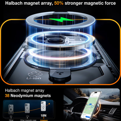 MagSafe Case for Apple iPhone 15 Pro Max, Torras, Ostand, Transparent