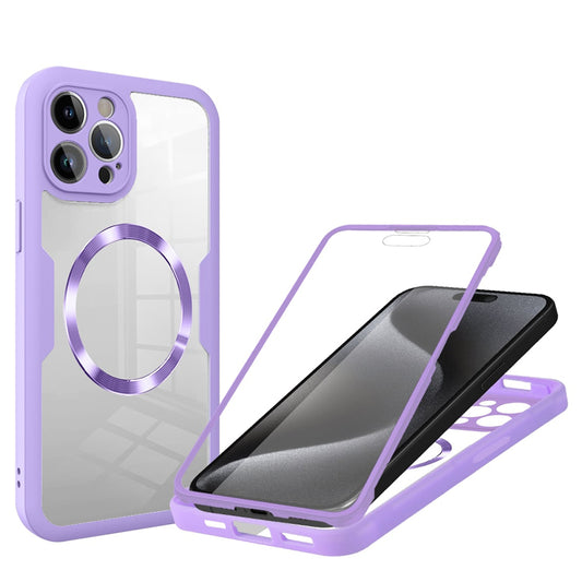MagSafe Case for Apple iPhone 15 Pro, Techsuit, ColorVerse 360, Purple