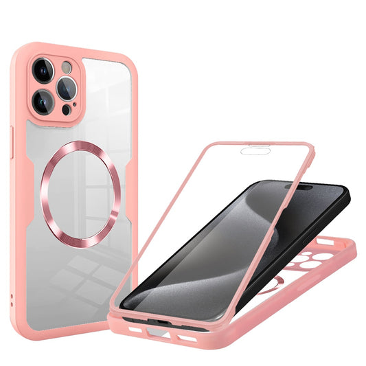 MagSafe Case for Apple iPhone 15 Pro, Techsuit, ColorVerse 360, Pink