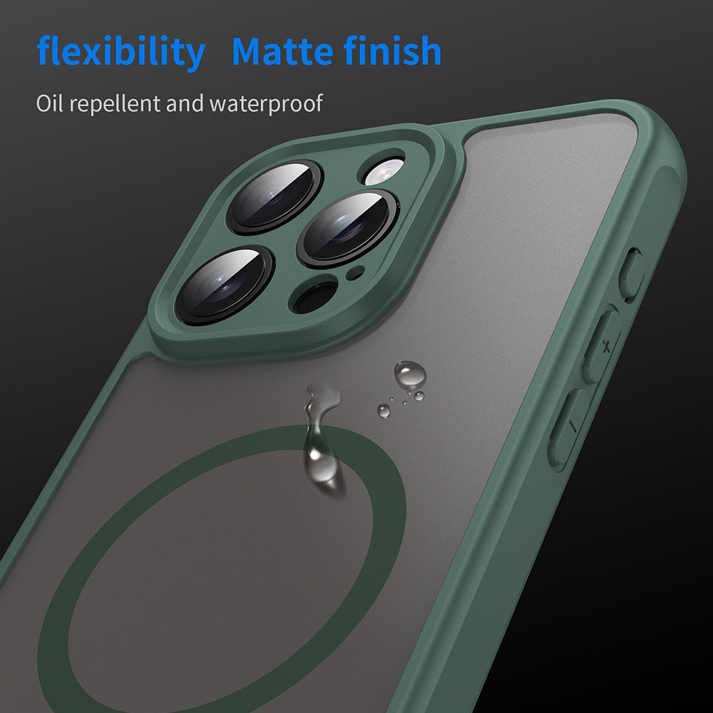 MagSafe Case for Apple iPhone 15 Pro, Techsuit, HaloFrost II, Green