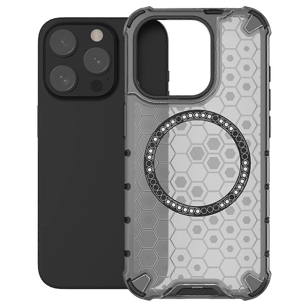 Etui MagSafe do Apple iPhone 15 Pro, Techsuit, HoneyComb Shield, czarne