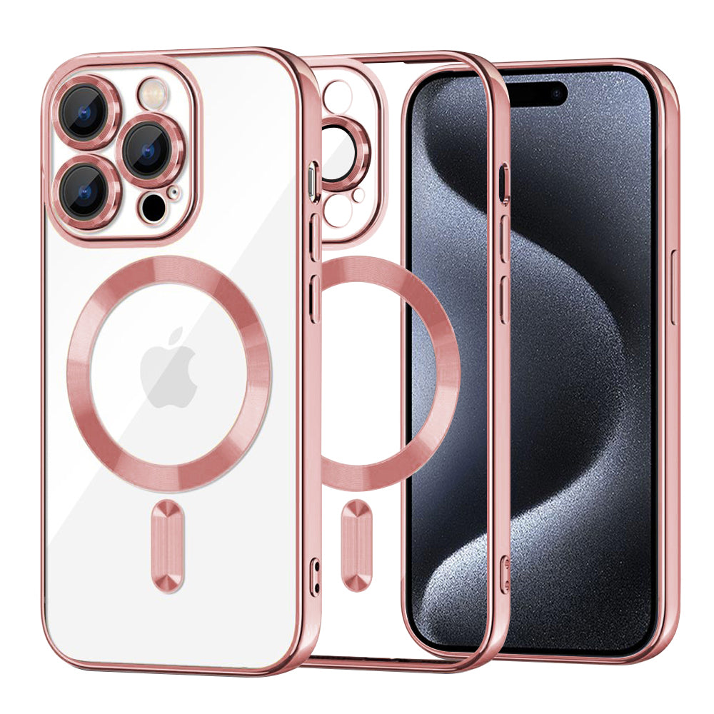 Etui MagSafe do Apple iPhone 15 Pro, Techsuit, Luxury Crystal, Różowe