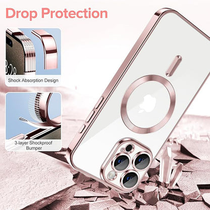 Etui MagSafe do Apple iPhone 15 Pro, Techsuit, Luxury Crystal, Różowe