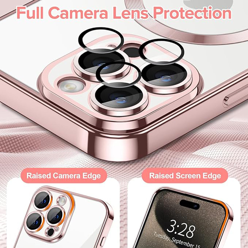 Etui MagSafe do Apple iPhone 15 Pro, Techsuit, Luxury Crystal, Różowe