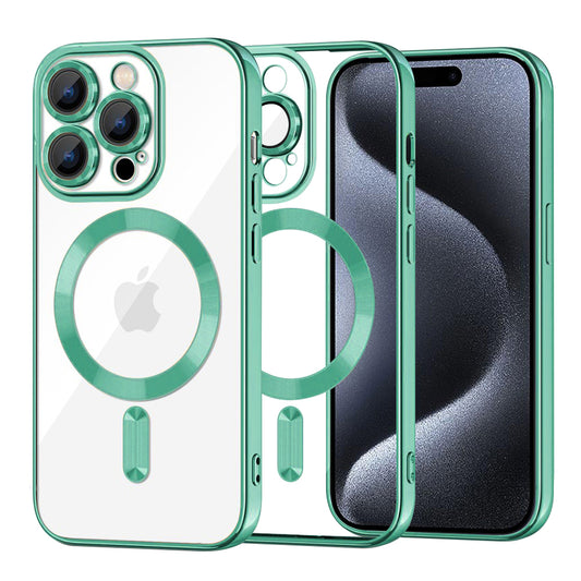 Etui MagSafe do Apple iPhone 15 Pro, Techsuit, Luxury Crystal, Jasnozielony