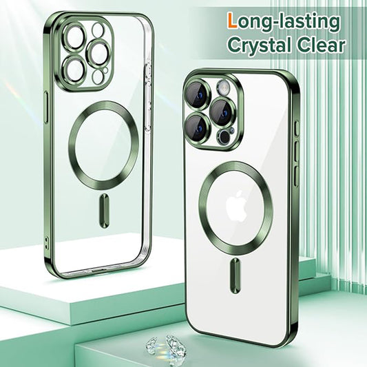 Etui MagSafe do Apple iPhone 15 Pro, Techsuit, Luxury Crystal, Ciemnozielony