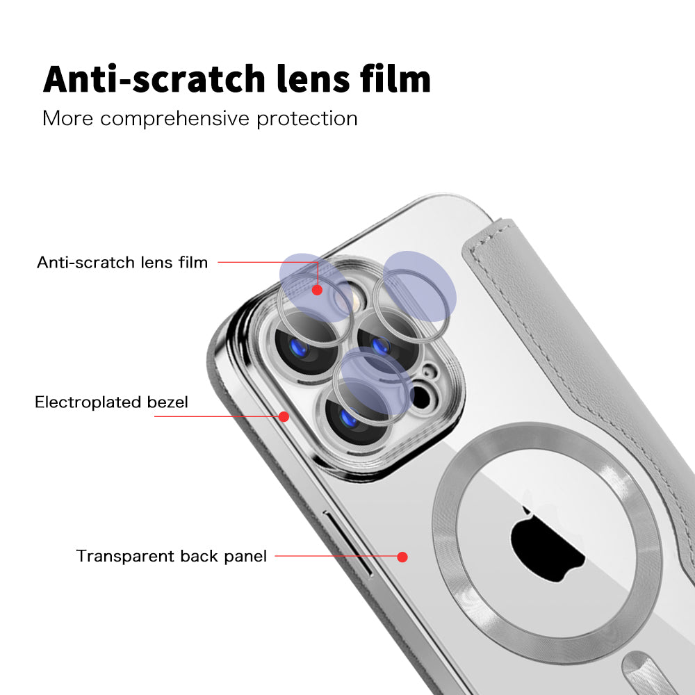 Etui MagSafe do Apple iPhone 15 Pro, Techsuit, SmartMag Book, Szary