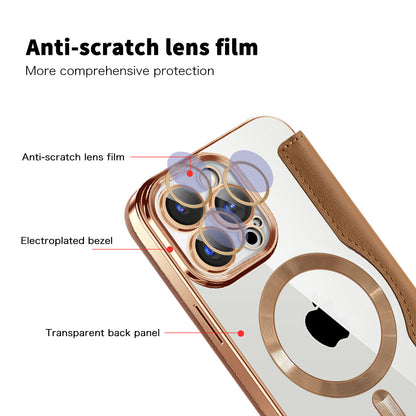 Etui MagSafe do Apple iPhone 15 Pro, Techsuit, SmartMag Book, Brązowe