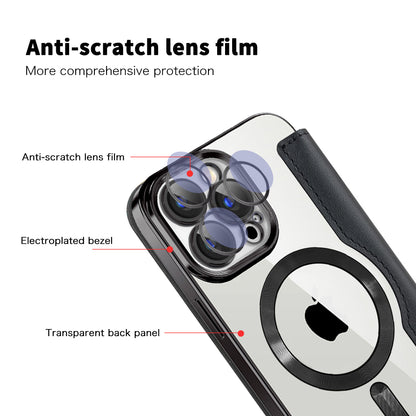 Etui MagSafe do Apple iPhone 15 Pro, Techsuit, SmartMag Book, czarne