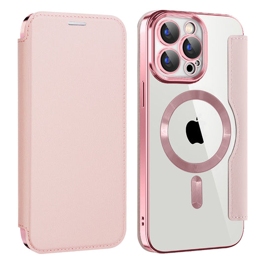 Etui MagSafe dla Apple iPhone 15 Pro, Techsuit, SmartMag Book, Różowe