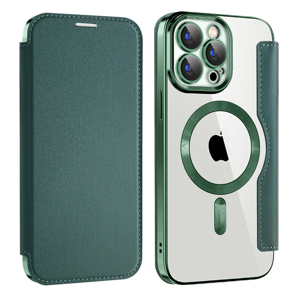 Etui MagSafe do Apple iPhone 15 Pro, Techsuit, SmartMag Book, Zielony
