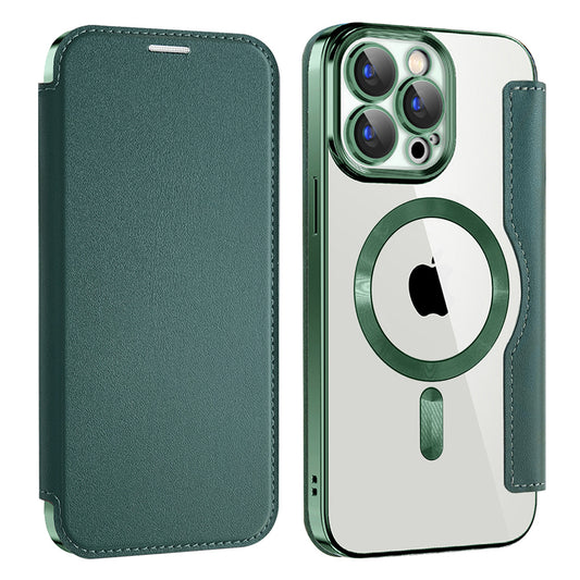 Etui MagSafe do Apple iPhone 15 Pro, Techsuit, SmartMag Book, Zielony