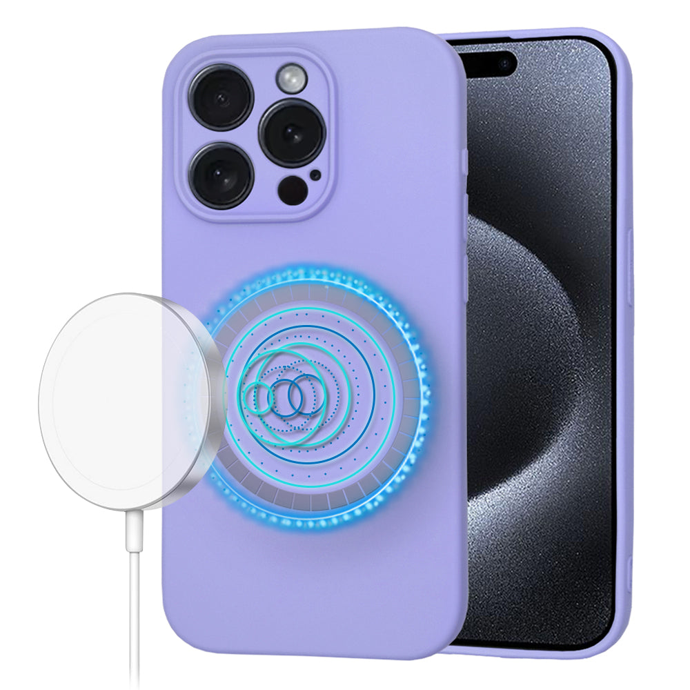 Etui MagSafe do Apple iPhone 15 Pro, Techsuit, SoftFlex, Jasnofioletowy
