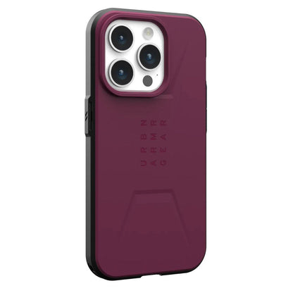 MagSafe Case for Apple iPhone 15 Pro, Urban Armor Gear, Civilian, Burgundy