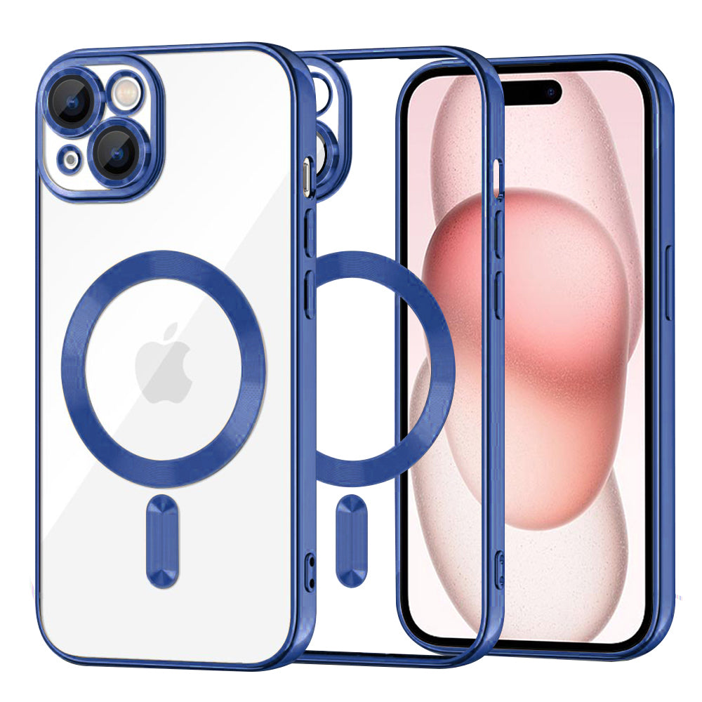 Etui MagSafe do Apple iPhone 15, Techsuit, Luxury Crystal, Ciemnoniebieski