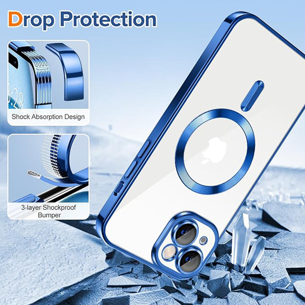Etui MagSafe do Apple iPhone 15, Techsuit, Luxury Crystal, Ciemnoniebieski