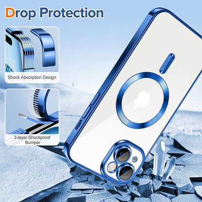 Etui MagSafe do Apple iPhone 15, Techsuit, Luxury Crystal, Ciemnoniebieski
