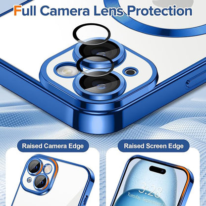 Etui MagSafe do Apple iPhone 15, Techsuit, Luxury Crystal, Ciemnoniebieski