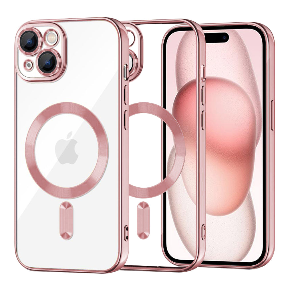 Etui MagSafe do Apple iPhone 15, Techsuit, Luxury Crystal, Różowe
