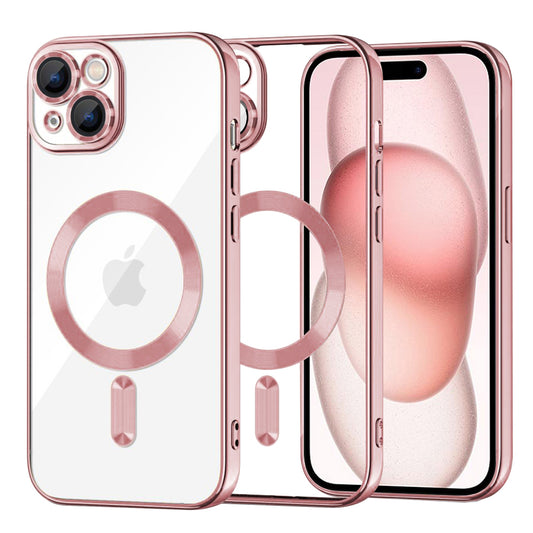 Etui MagSafe do Apple iPhone 15, Techsuit, Luxury Crystal, Różowe