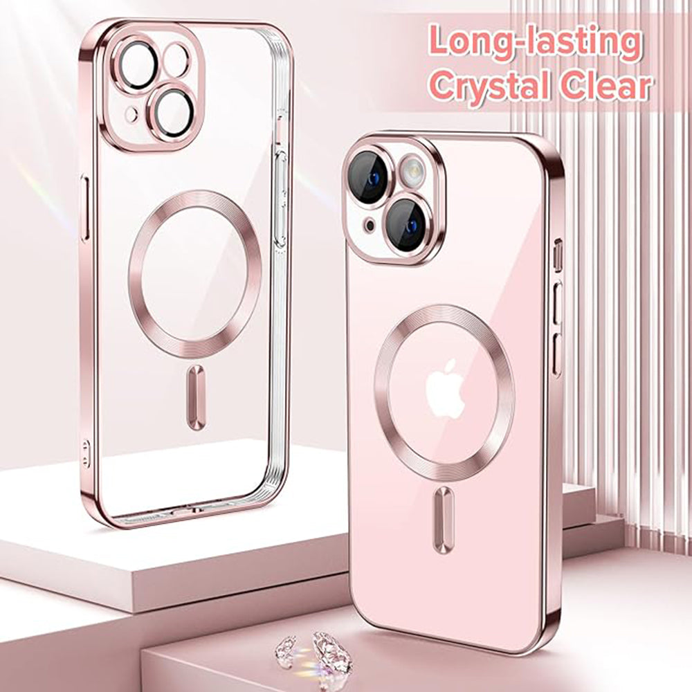 Etui MagSafe do Apple iPhone 15, Techsuit, Luxury Crystal, Różowe
