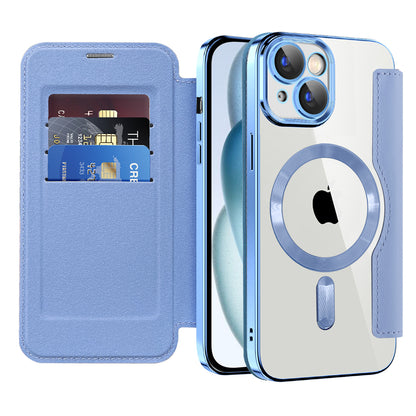 Etui MagSafe dla Apple iPhone 15, Techsuit, SmartMag Book, Bleu