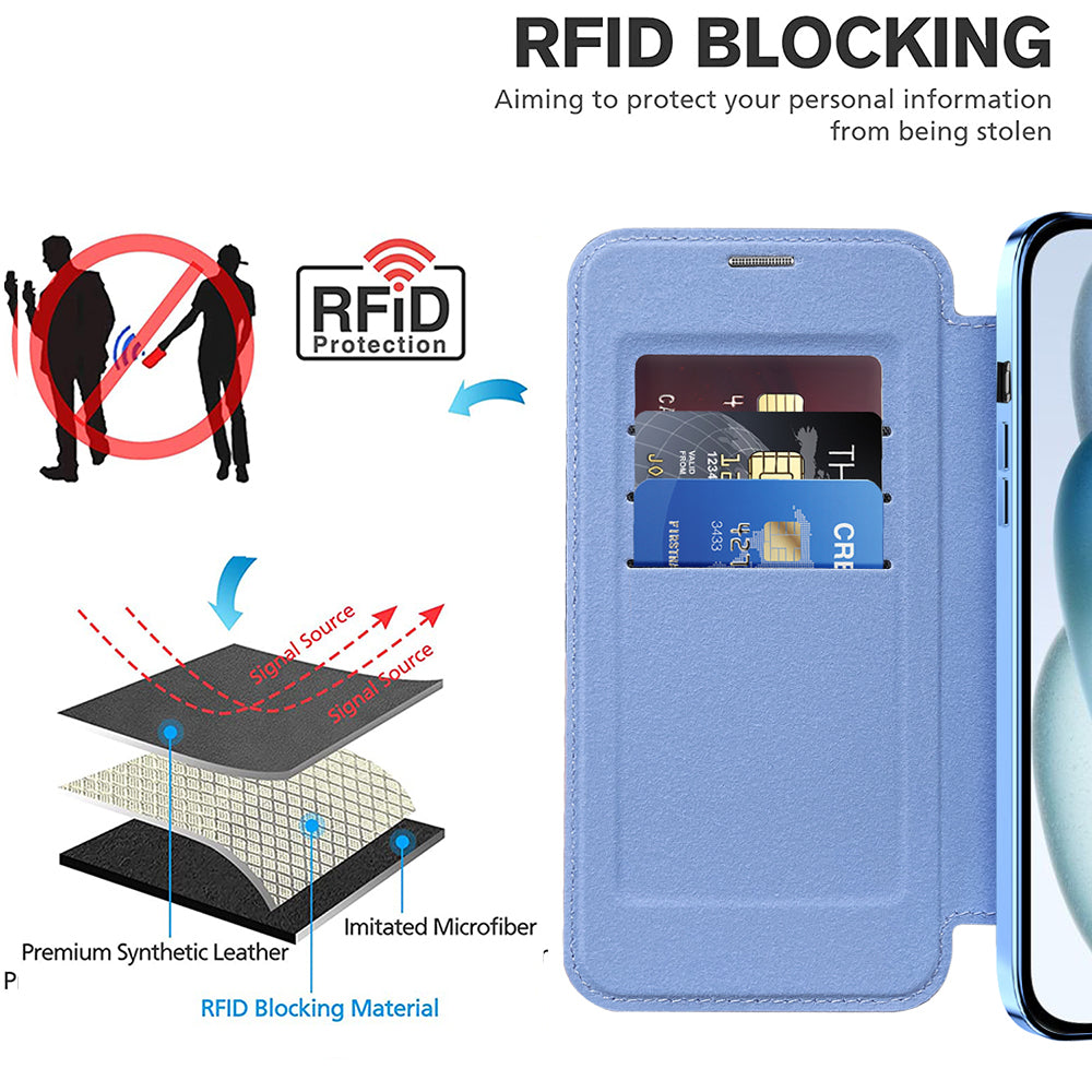 Etui MagSafe dla Apple iPhone 15, Techsuit, SmartMag Book, Bleu