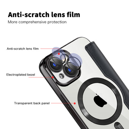 Etui MagSafe do Apple iPhone 15, Techsuit, SmartMag Book, czarne