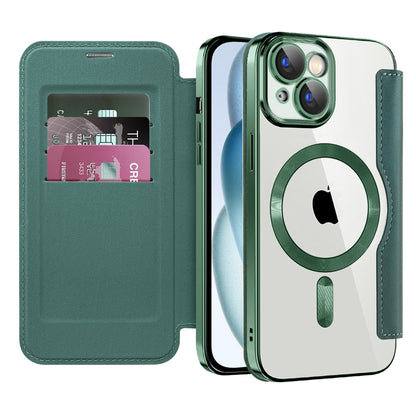 Etui MagSafe do Apple iPhone 15, Techsuit, SmartMag Book, Zielony