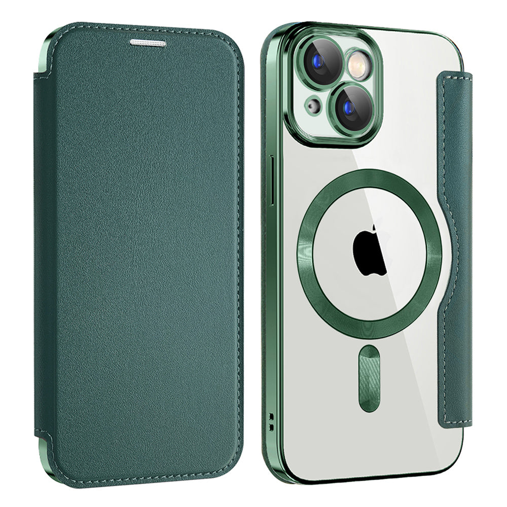 Etui MagSafe do Apple iPhone 15, Techsuit, SmartMag Book, Zielony