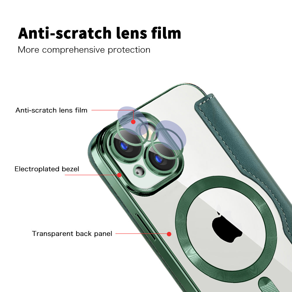 Etui MagSafe do Apple iPhone 15, Techsuit, SmartMag Book, Zielony