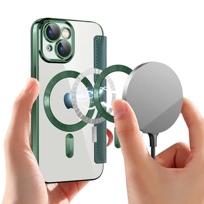 Etui MagSafe do Apple iPhone 15, Techsuit, SmartMag Book, Zielony