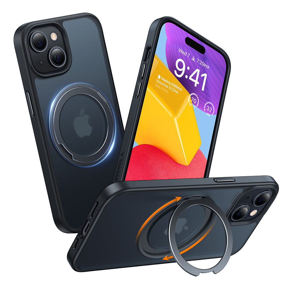 Etui MagSafe dla Apple iPhone 15, Torras, Ostand Pro, Czarne