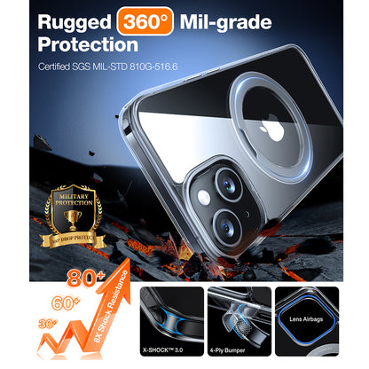 Etui MagSafe dla Apple iPhone 15, Torras, Ostand Pro, Przezroczyste