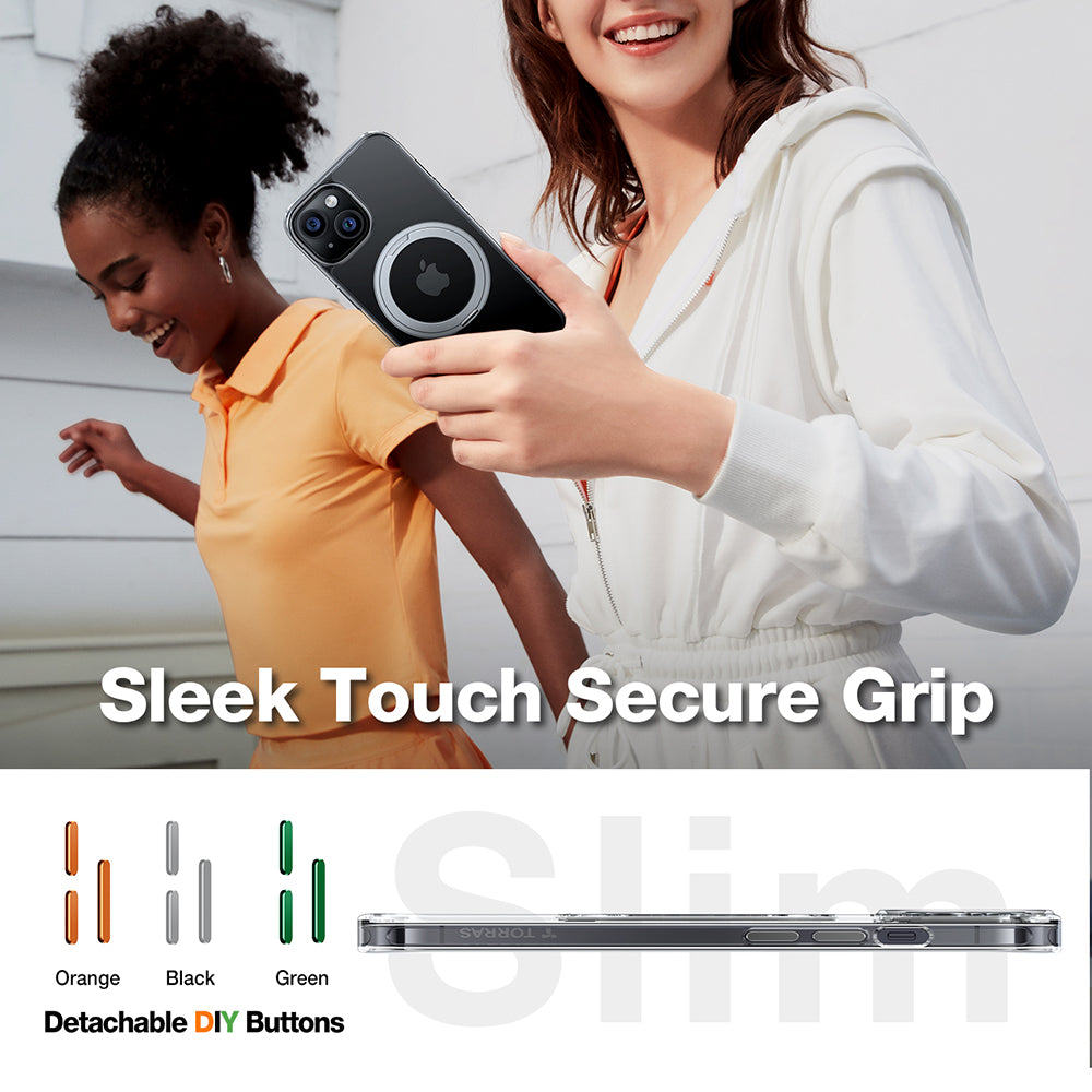 Etui MagSafe dla Apple iPhone 15, Torras, Ostand Pro, Przezroczyste