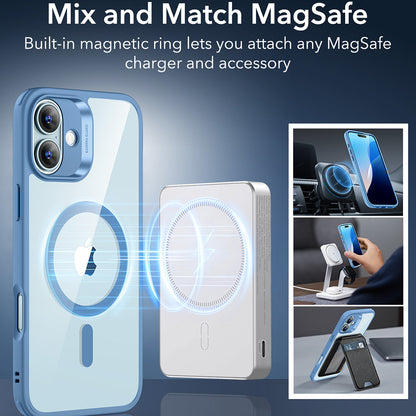 Etui MagSafe dla Apple iPhone 16, ESR, Classic Hybrid, Przezroczysty Niebieski