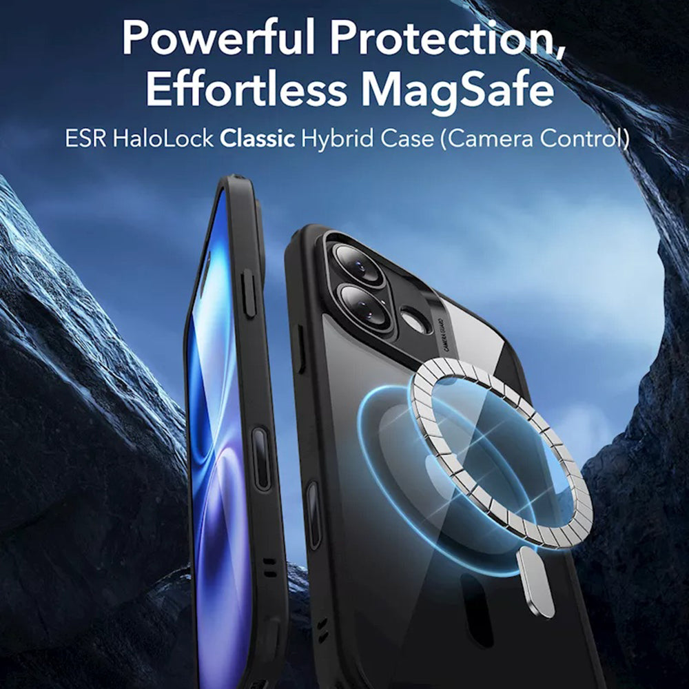 Etui MagSafe dla Apple iPhone 16, ESR, Classic Hybrid Slide, Czarne Przezroczyste