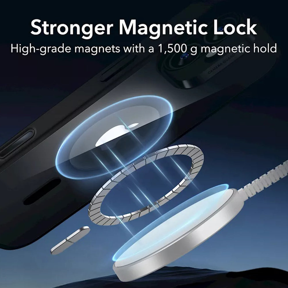 Etui MagSafe dla Apple iPhone 16, ESR, Classic Hybrid Slide, Czarne Przezroczyste