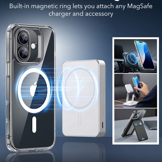 Etui MagSafe dla Apple iPhone 16, ESR, Classic Hybrid, Przezroczyste