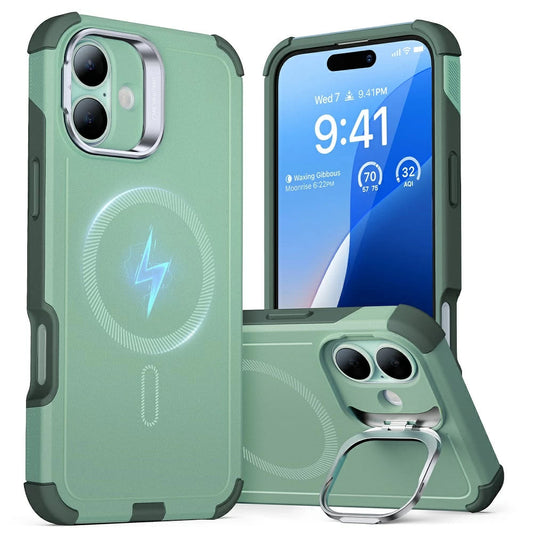 Etui MagSafe dla Apple iPhone 16, ESR, Cyber Armor Kickstand, Zielony