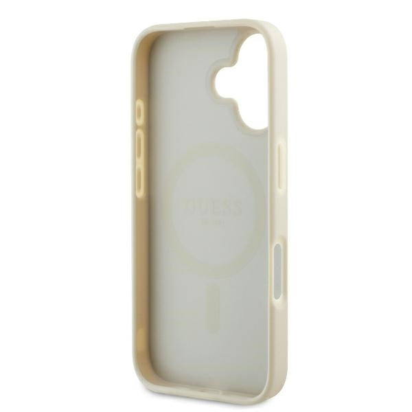 Etui MagSafe dla Apple iPhone 16, Guess, Grained Gold Ring, Beżowy