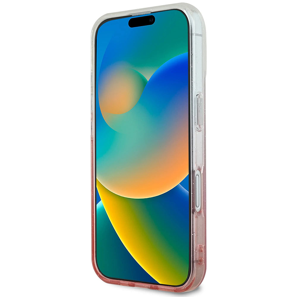 Etui MagSafe dla Apple iPhone 16, Guess, IML Glitter Gradient, Różowy